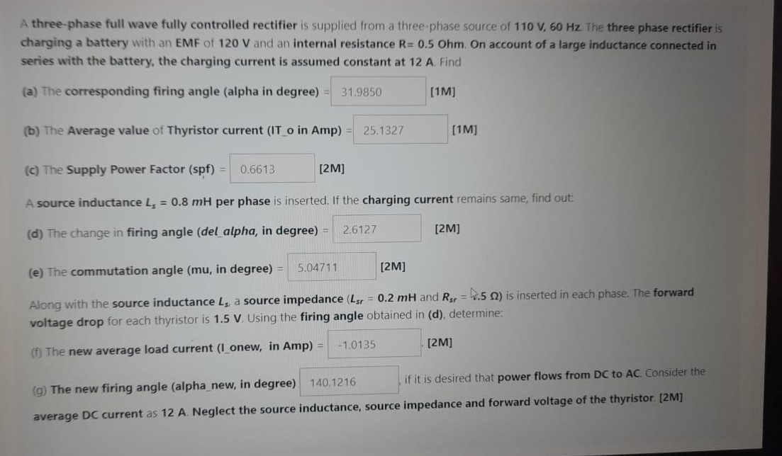 Solved A three-phase full wave fully controlled rectifier is | Chegg.com