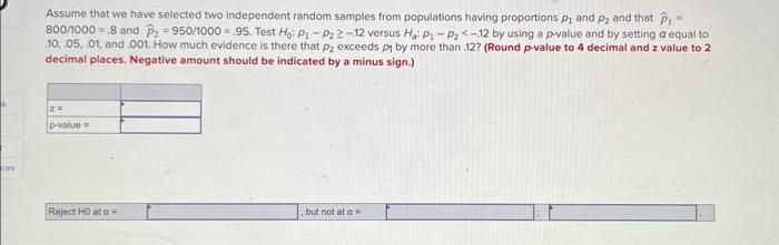 Solved Assume that we have selected two independent random | Chegg.com