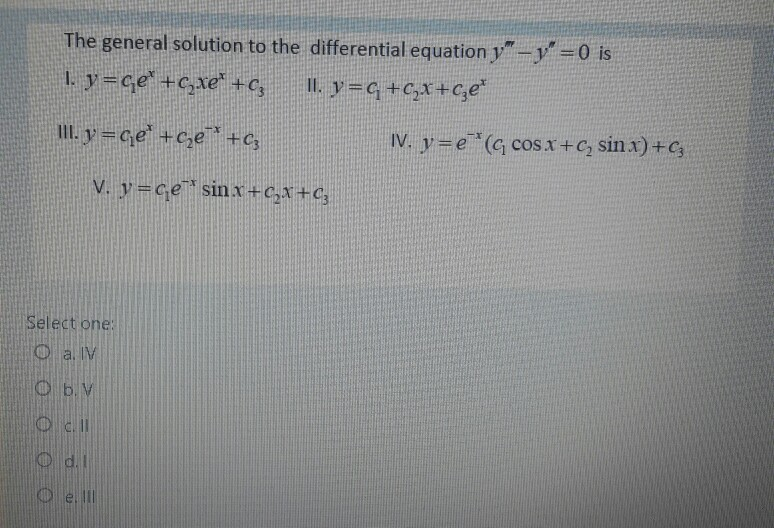 Solved The General Solution To The Differential Equation Chegg Com