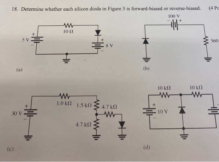 Solved (4 Pc 18. Determine Whether Each Silicon Diode In | Chegg.com