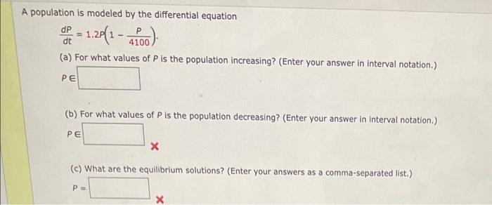 Solved A population is modeled by the differential equation: | Chegg.com