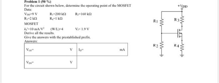 Solved Problem 1 (50%) For the circuit shown below, | Chegg.com
