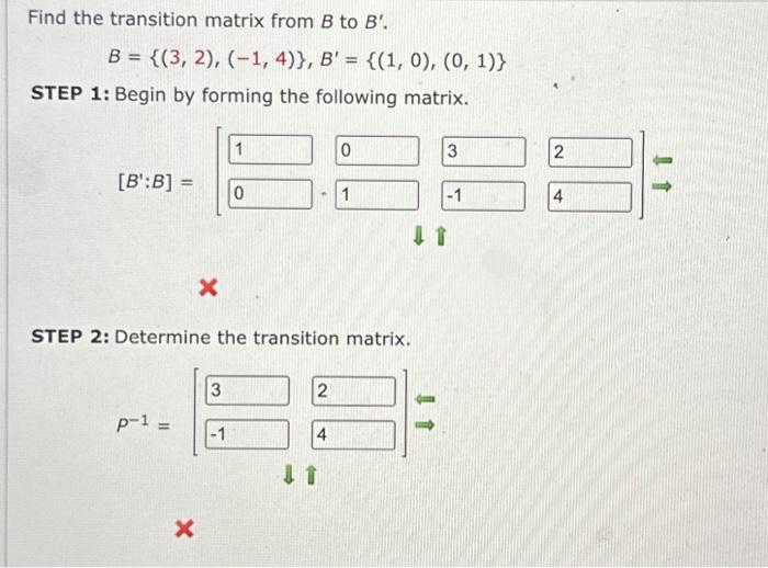 Solved Find the transition matrix from B to B′. | Chegg.com