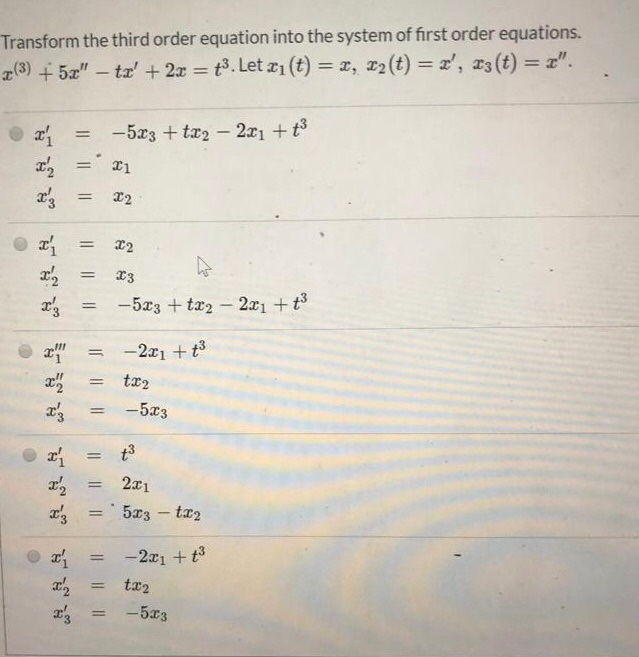 Solved Transform the third order equation into the system of | Chegg.com