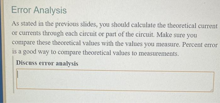 Solved Error Analysis As stated in the previous slides, you | Chegg.com