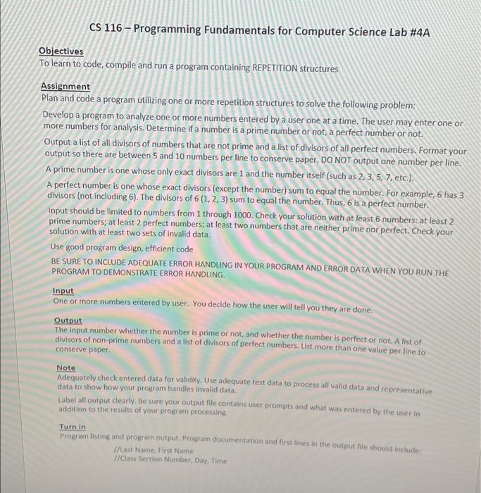 Solved CS 116 - Programming Fundamentals for Computer | Chegg.com