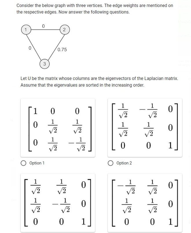 Solved Consider the below graph with three vertices. The | Chegg.com