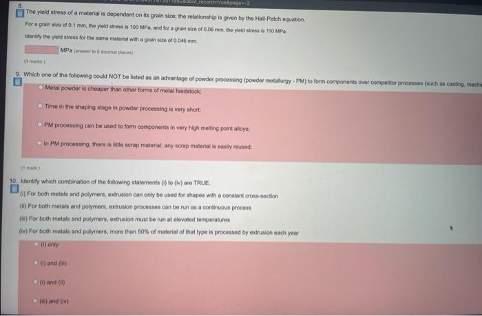 Solved = unanswered question 6. Which one of the following | Chegg.com