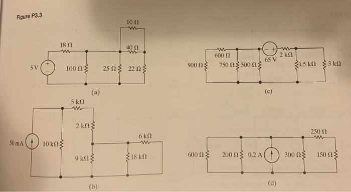 Solved For Each Of The Circuits Shown In Fig.P3.3,a)find The | Chegg.com