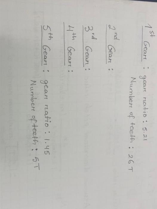 Solved Interpolate the find the gear ratios for gears 2, 3,
