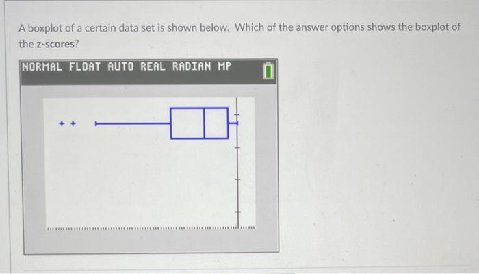 Solved A Boxplot Of A Certain Data Set Is Shown Below. Which | Chegg.com