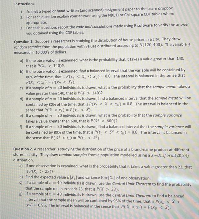 Solved Instructions: 1. Submit A Typed Or Hand-written (and | Chegg.com