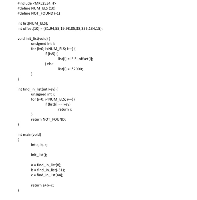 Solved Part 1: Consider the C code given on Page 5 of this | Chegg.com