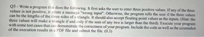 Solved Q5 - Write a program that does the following. It | Chegg.com