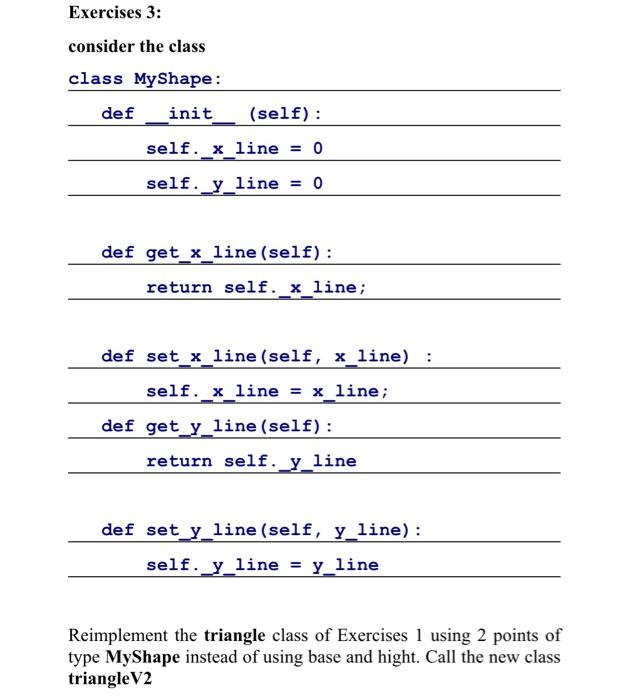 Solved Exercises 1: Design a class named triangle to | Chegg.com