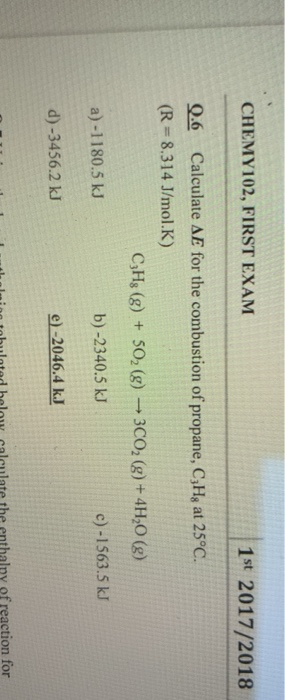 Solved Chemy102 First Exam 1st 17 18 0 6 Calculate A Chegg Com