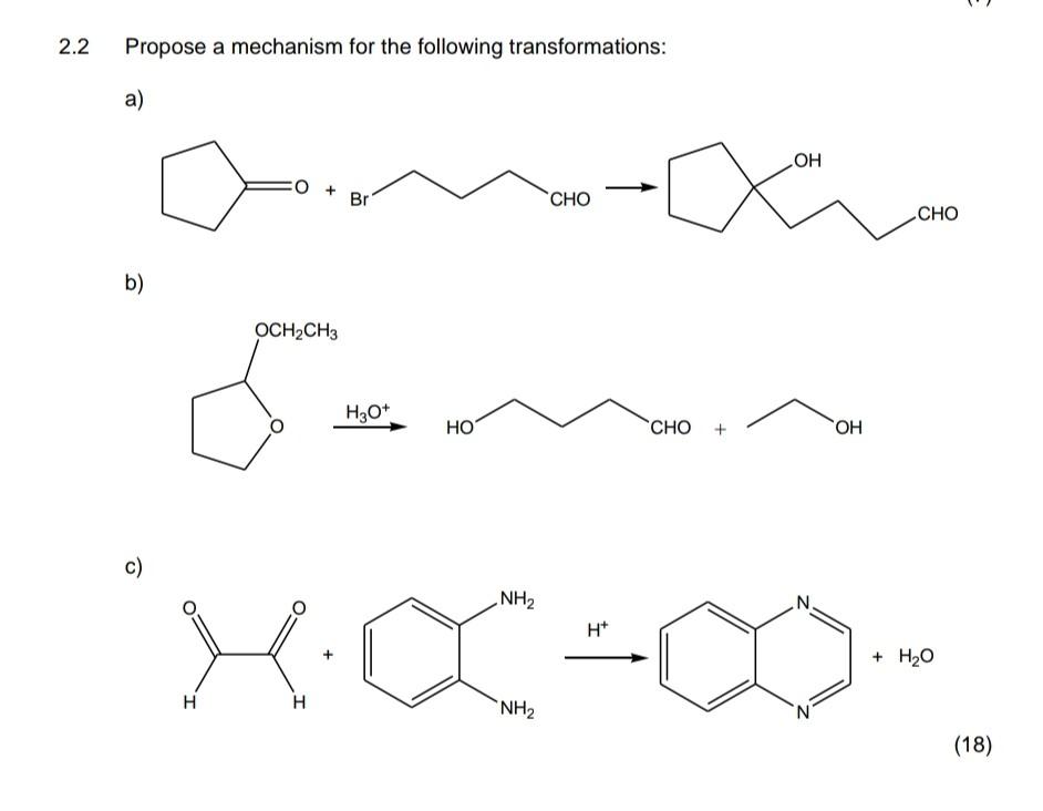 Solved Propose A Mechanism For The Following | Chegg.com