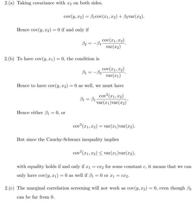 Solved 2d) how does it go from -b1E(x1x2) to b2var(x2)?( in | Chegg.com