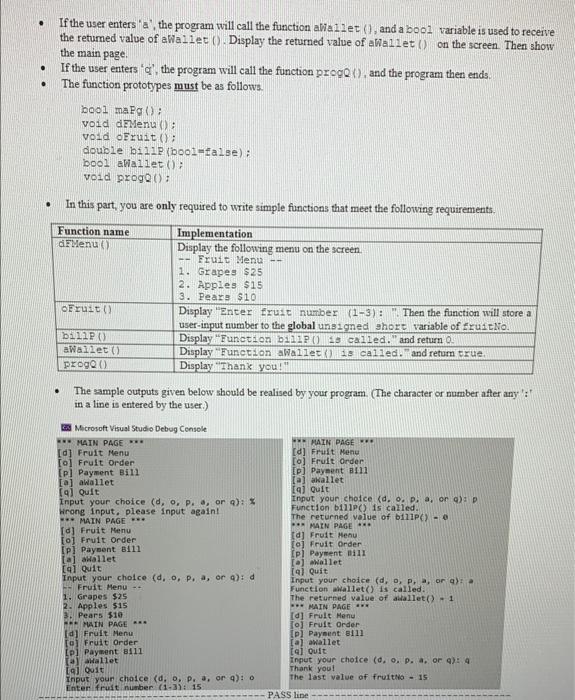 B. The Programming Task By using C++ and the Visual | Chegg.com