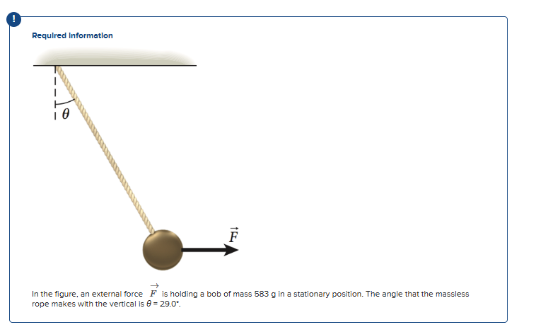 Solved Required Information In the figure, an external force | Chegg.com