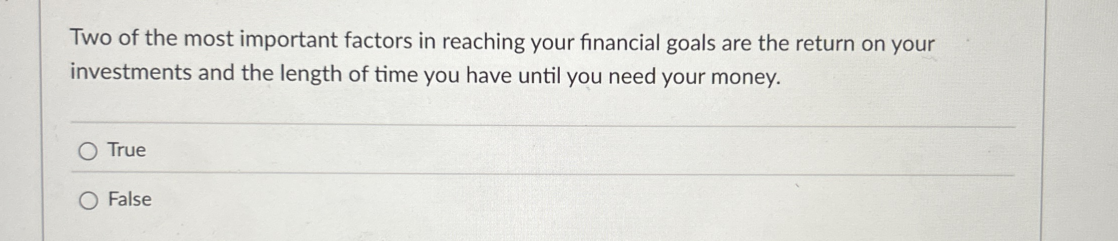 Solved Two of the most important factors in reaching your | Chegg.com