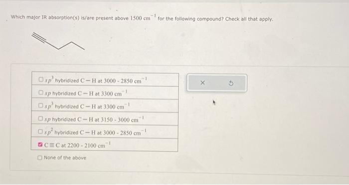 Solved Which major IR absorption(s) is/are present above | Chegg.com