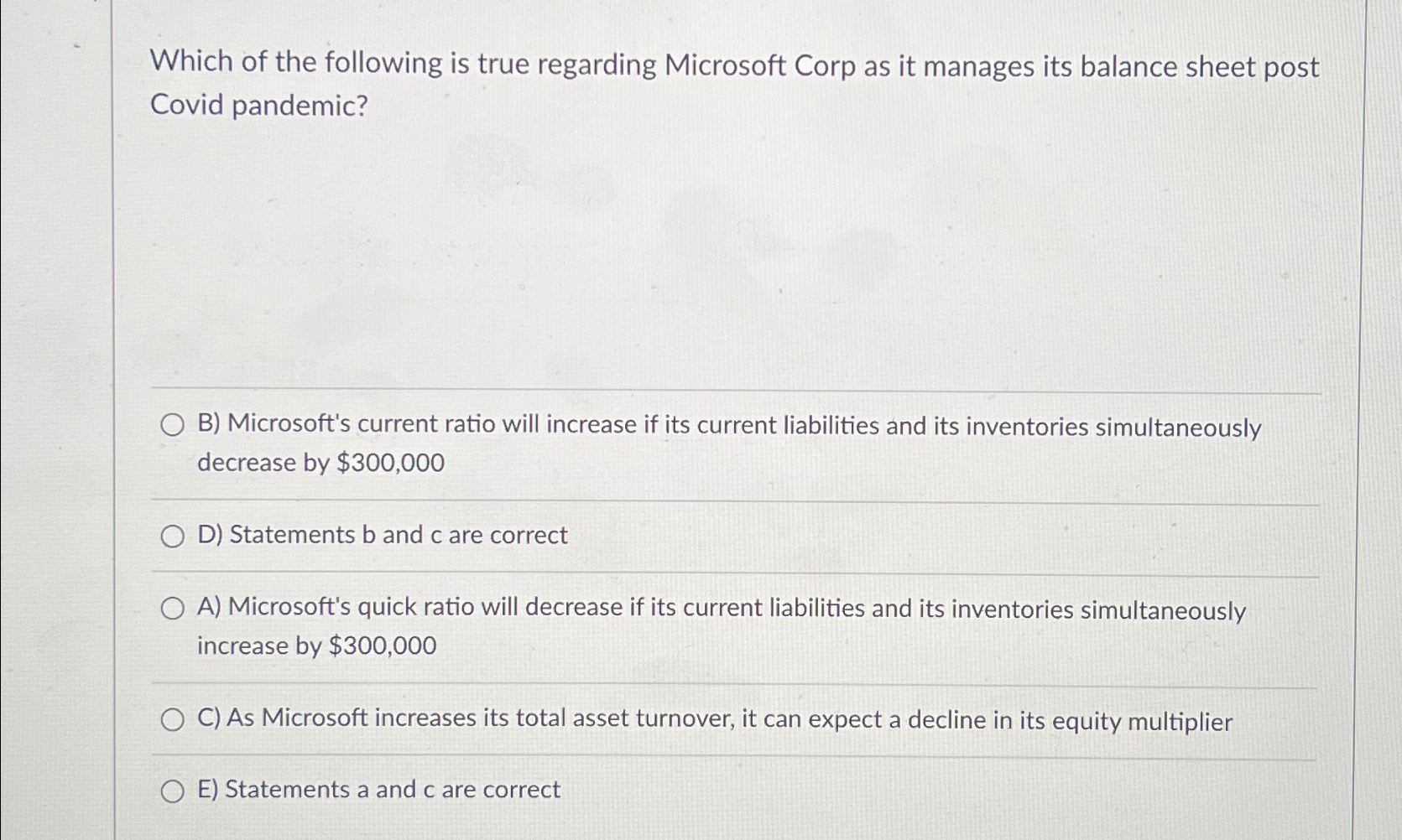 Solved Which of the following is true regarding Microsoft | Chegg.com
