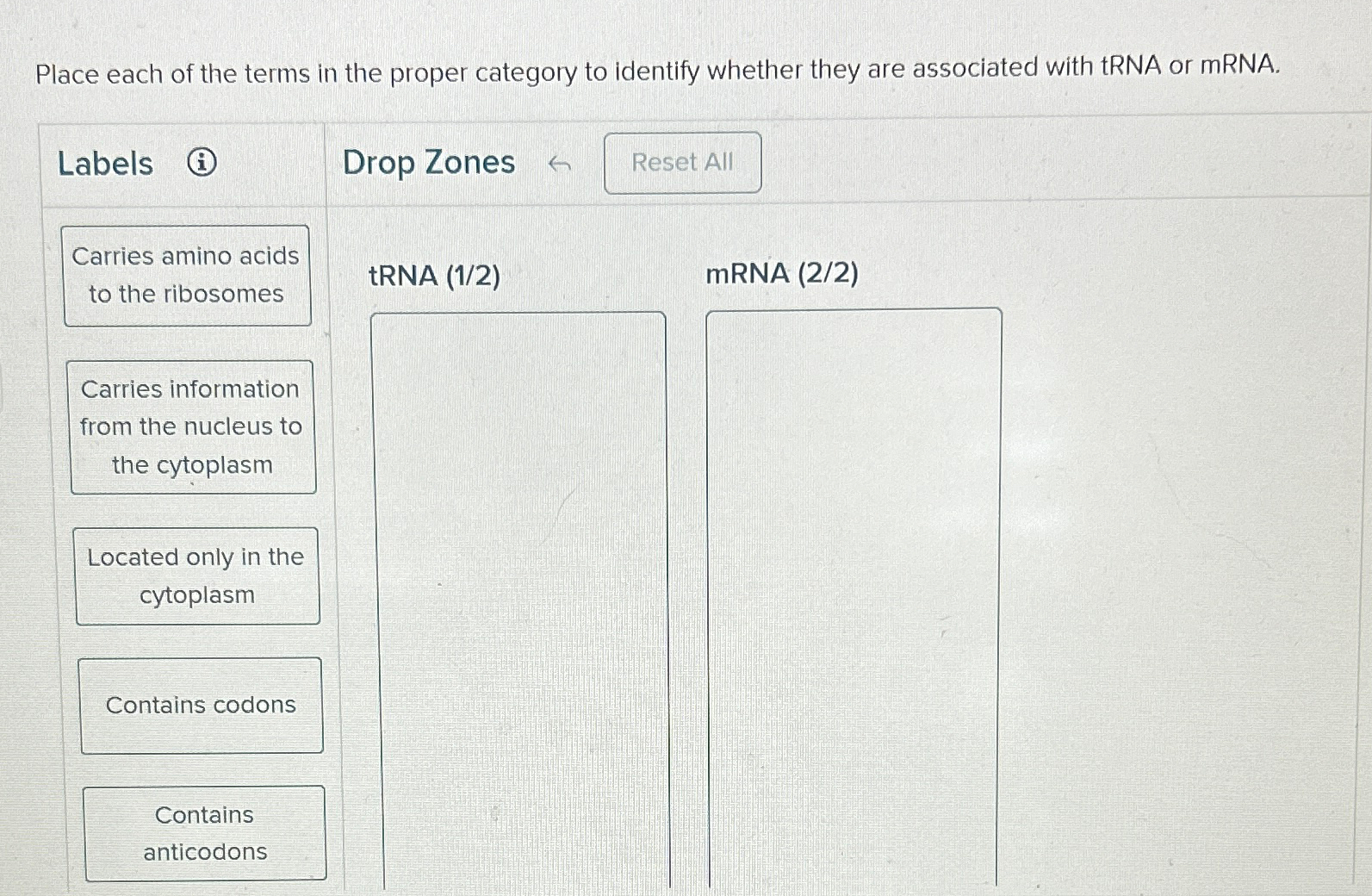 Solved Place each of the terms in the proper category to | Chegg.com