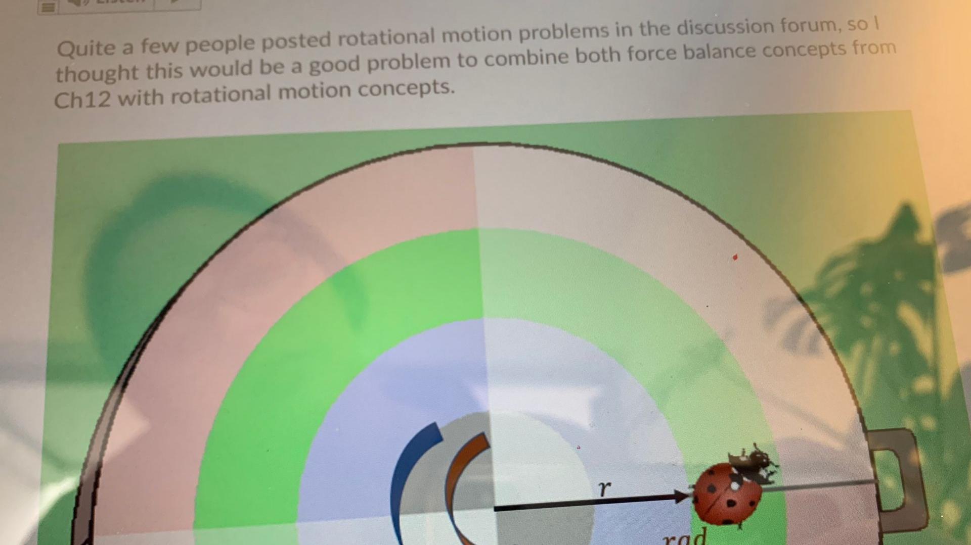 Solved Quite a few people posted rotational motion problems | Chegg.com