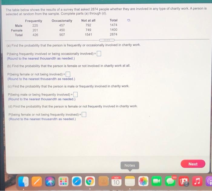 Solved The table below shows the results of a survey that | Chegg.com