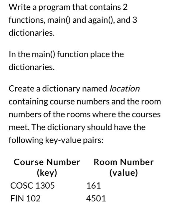 Solved Write a program that contains 2 functions, main() and | Chegg.com