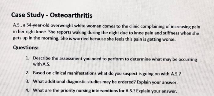 osteoarthritis case study ppt