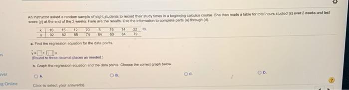 Solved An instructor asked a random sample of eight dents to | Chegg.com