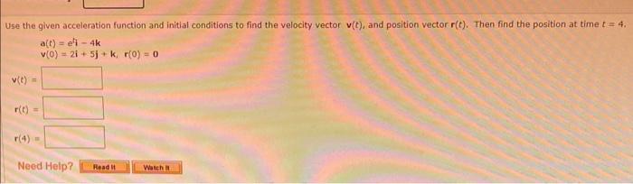 Solved Use the given acceleration function and initial | Chegg.com