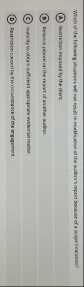 Solved Which of the following situations will not result in | Chegg.com