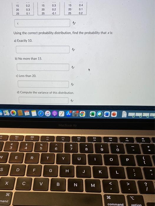 Solved 1: Which of the tables below is a probability | Chegg.com
