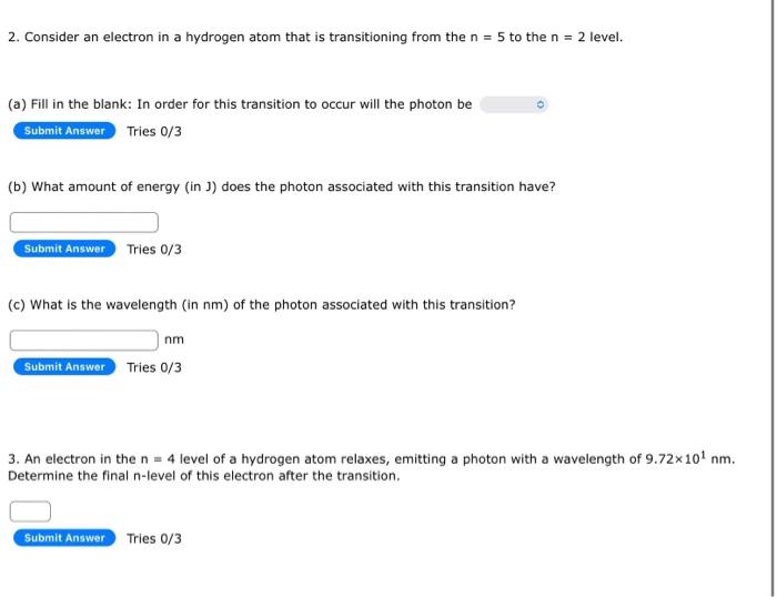 Solved 2. Consider an electron in a hydrogen atom that is | Chegg.com