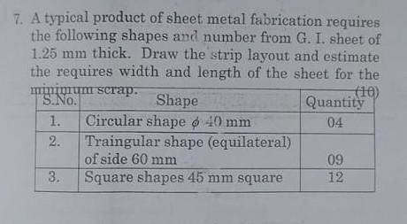 Sheet Metal Math Test Solved 7. A typical product of sheet metal fabrication | Chegg.com