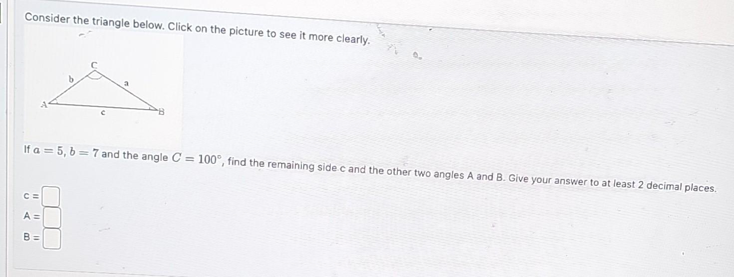 Solved Consider The Triangle Below. Click On The Picture To | Chegg.com