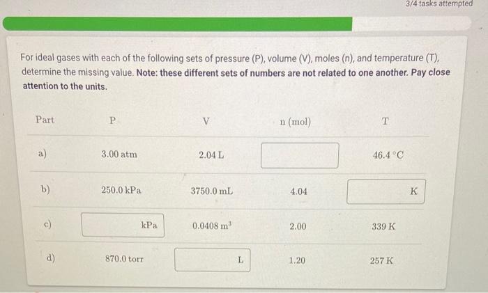 Solved For Ideal Gases With Each Of The Following Sets Of | Chegg.com