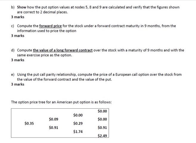 Solved Question 4 [20 marks) Consider a 3-step binomial | Chegg.com