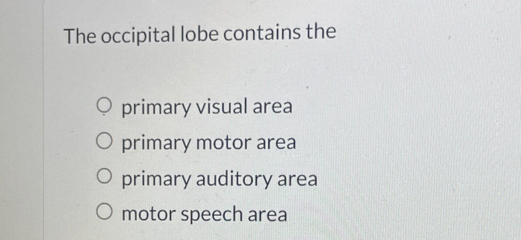 High Quality SOLUTION The occipital lobe contains theprimary visual ...