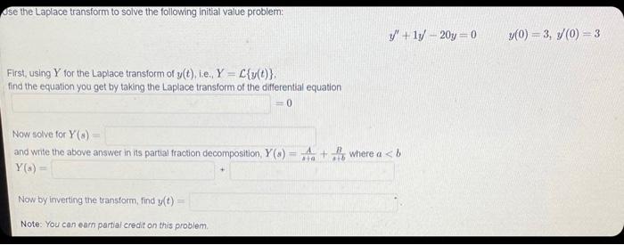 Solved Use the Laplace transform to solve the following | Chegg.com