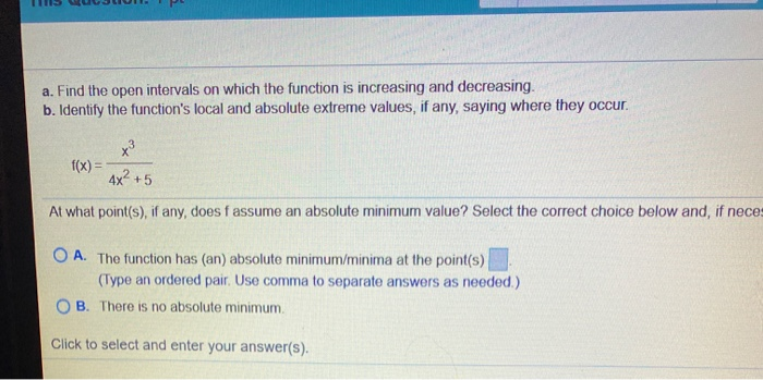 Solved Find the open intervals on which the function is | Chegg.com