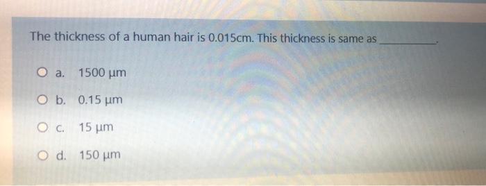 Human hair outlet thickness