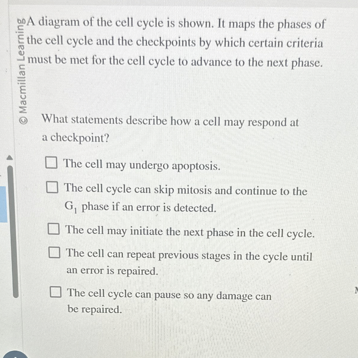 Solved A diagram of the cell cycle is shown. It maps the | Chegg.com