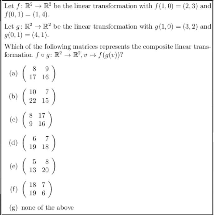 Solved Let F R2→r2 Be The Linear Transformation With