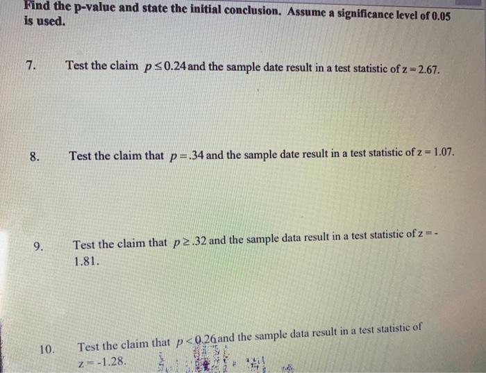 Solved Find the p-value and state the initial conclusion. | Chegg.com