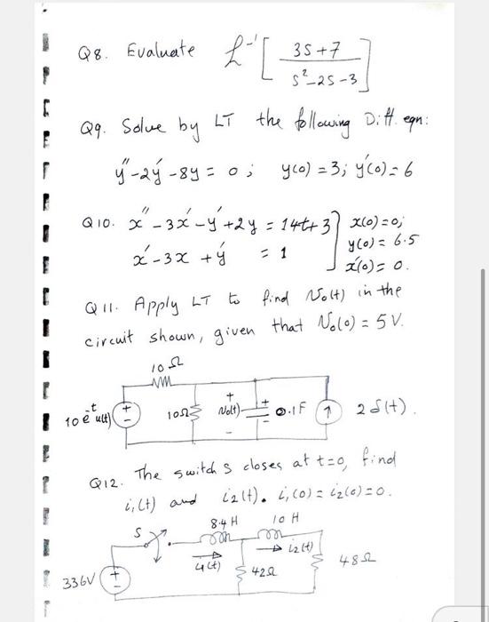 Solved Home Assignment No 1 Laplace Transform In Question Chegg Com