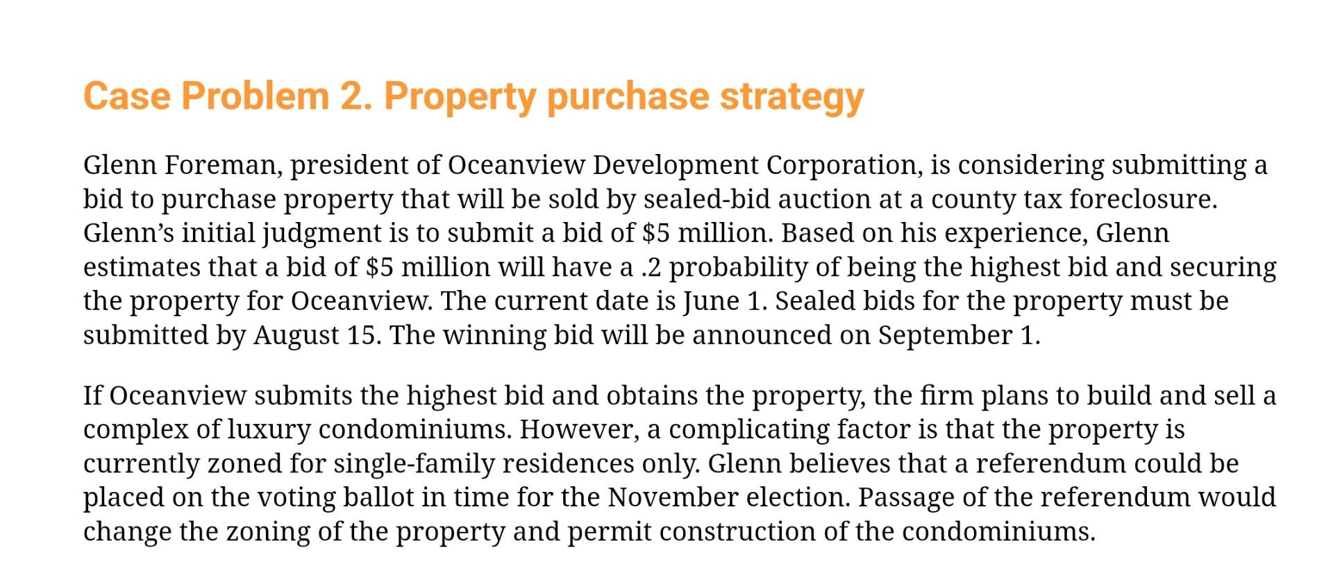 property purchase strategy case study solution